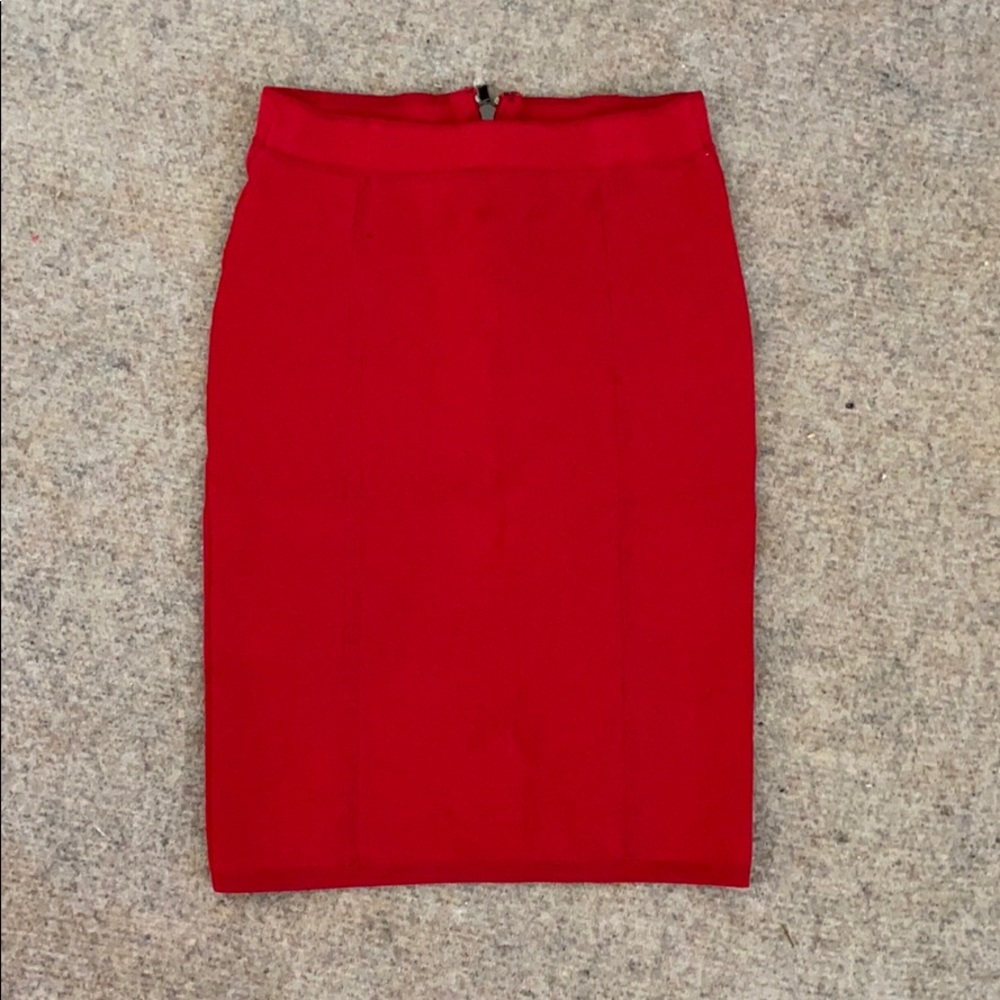 Red pencil skirt